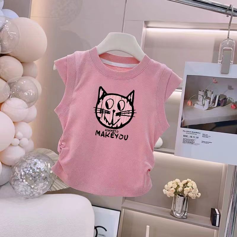 Girls Cotton Sleeveless Tank Top Summer Stylish and Versatile