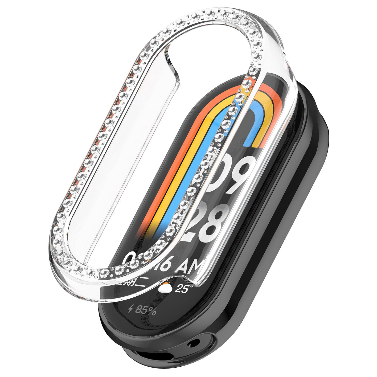 

Защитный чехол для Xiaomi Band 10 с бриллиантами - Совместимый с NFC, Однорядный дизайн, Полузакрытая ПК-рамка Mi 10 Ceramic/Mi 9 Ceramic/8/8 NFC