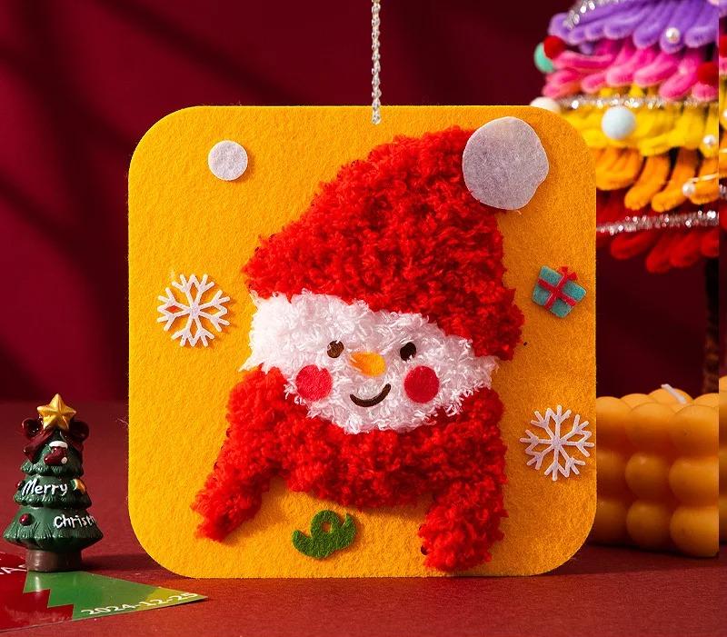 

Christmas Decoration Children s Handmade Non Woven Fabric Sewing Fun Thread Drawing Puzzle DIY Materials (Not A Finished Product светло-серый
