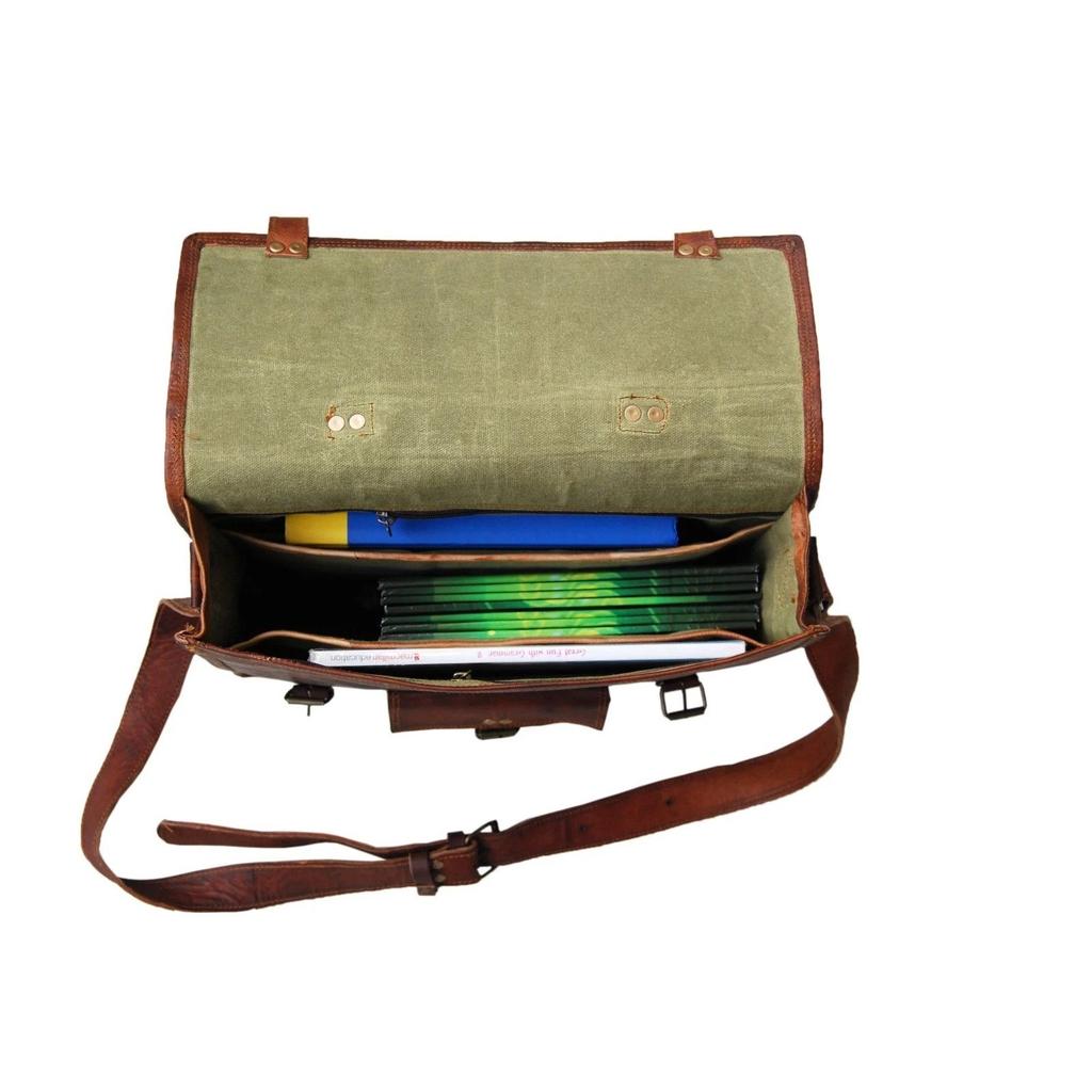 Men's Vintage Leather Messenger Bag Shoulder Laptop Briefcase satchel