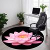 1pc Lotus Flower Chair Carpet for Office, Round Non Slip Durable Large Size Office Carpet, Suitable for Office