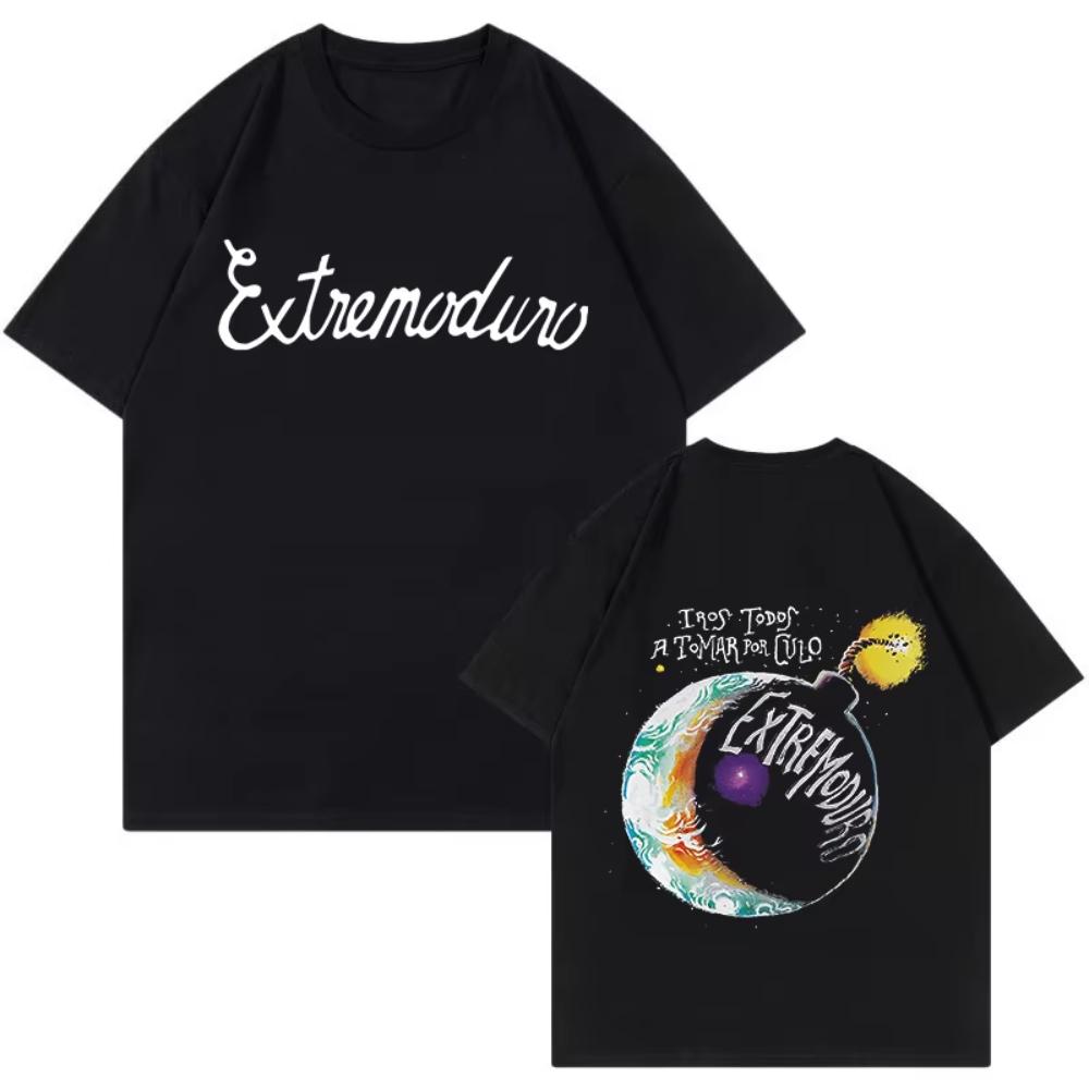 

Unisex Fashion Rock Band Extremoduro Print Short Sleeve T Shirt Men Women Graphic Vintage TShirts Y2k Hip Hop Tees Tops Clothes S
