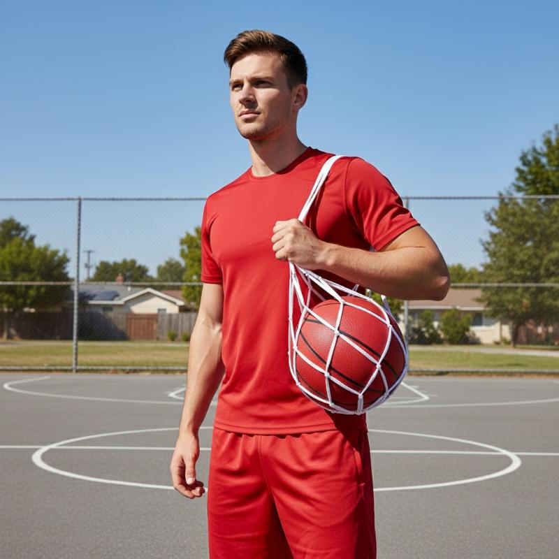 Training Basketball Net Bag Thick Nylon Durable Football Storage Mesh Portable Equipment Holder for Sports Activities