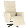Massage Chair with Footrest Cream Faux Leather