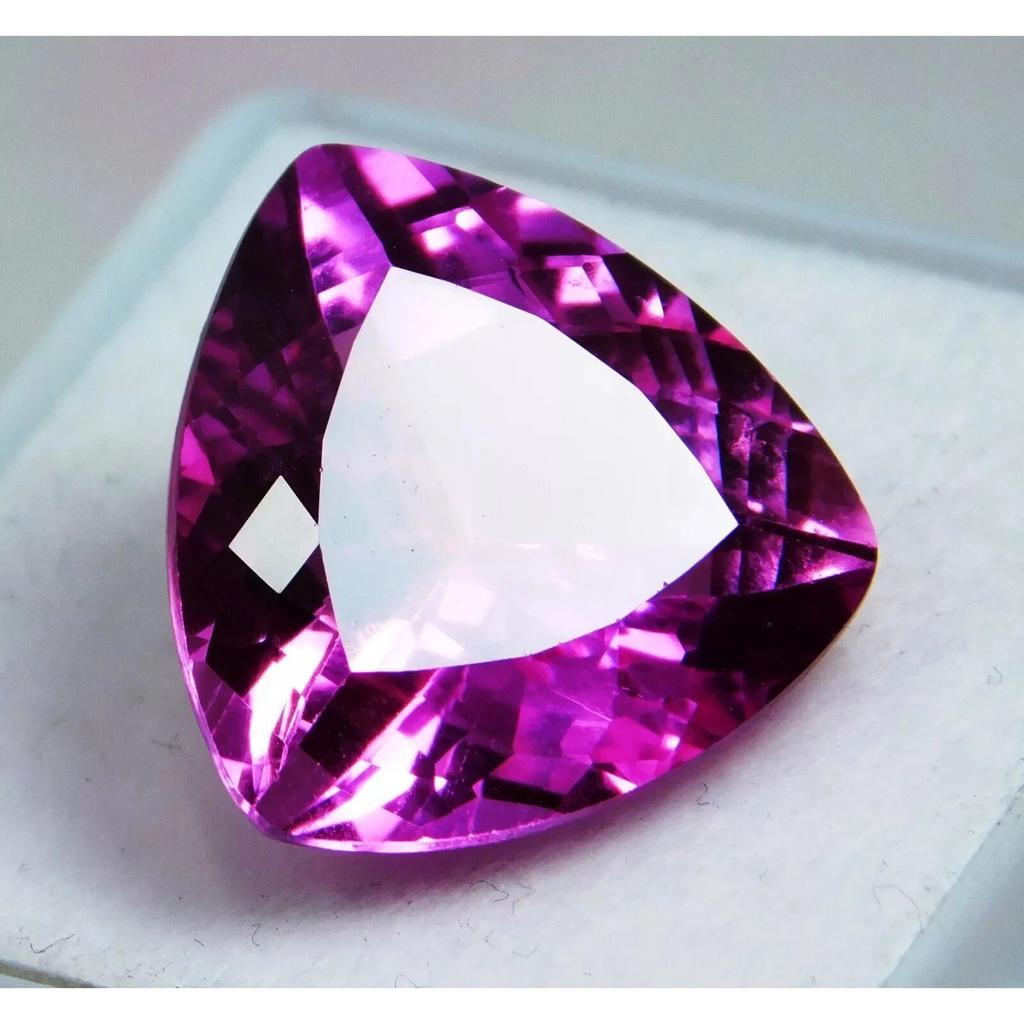 Pink Ruby Natural 16-18 Ct Trillion Cut Stunning Certified Loose Gemstone