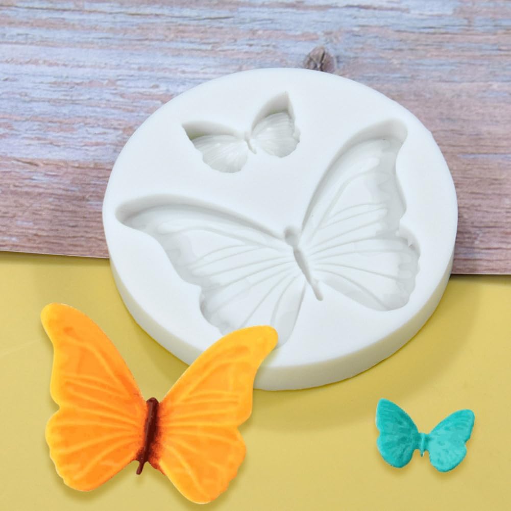 4 Pcs Butterfly Silicone Molds Mini Butterfly Fondant Mold Cute Soap Epoxy Resin Mold Sugarcraft Candy Chocolate Molds for Sugarcraft Cake Decorating