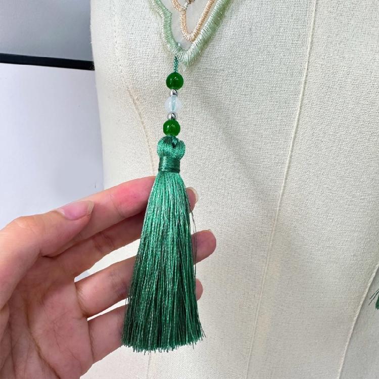 Embroidery Butterfly Flower Yunjian Shawl Decorative Pearl Tassels False Collar
