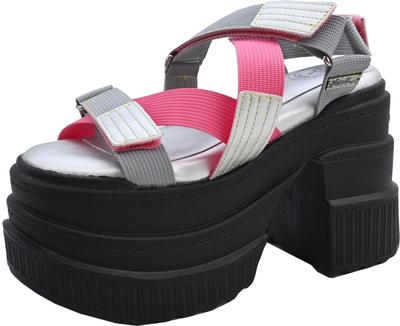 Official Sandals 4460109 Platform Sandals Easy To Walk In SNS Live Festival Cosplay Harajuku Theme Park Events Silver Combination Cm Cm [YOSUKE]