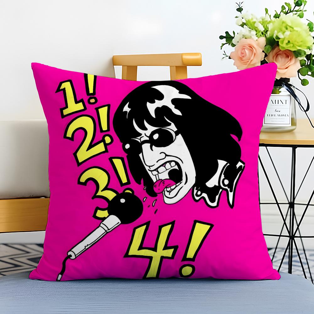 Band Punk R-Ramones Cushion Cover Washable Linen Pillowcase Soft For Sofa Bed Cozy Home Room Decor
