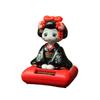 New Solar Powered Japanese-Style Doll Car Ornament Kimono Girl Shaking Head Nod Head Cartoon Doll Dashboard Cute Car Accessories