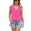 Women's V Neck Sleeveless Basic Top Loose Fit Casual Tank Solid Color Comfy Breathable Lightweight Daily Wear All Match