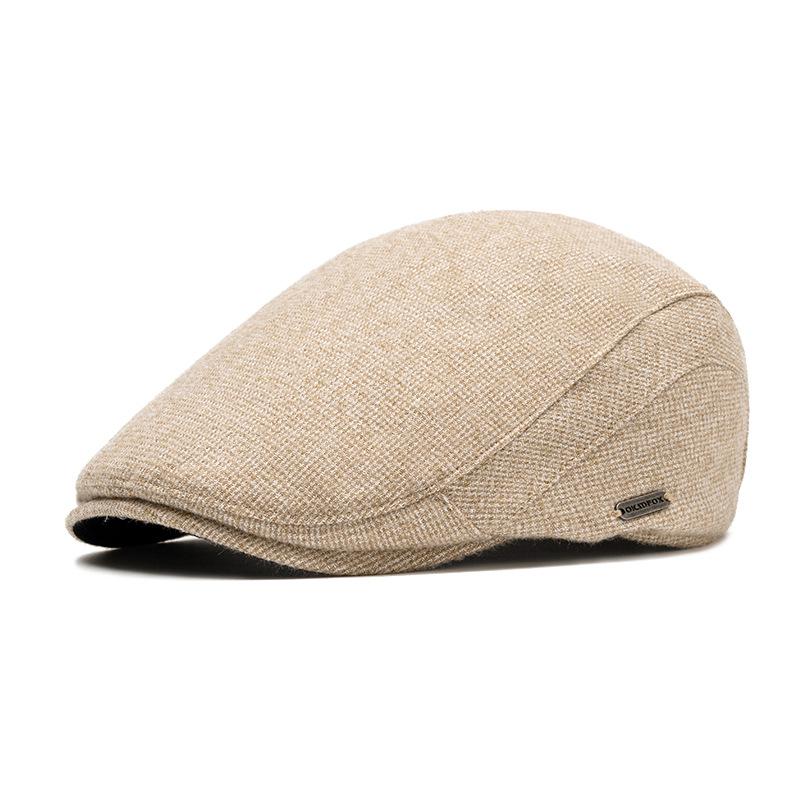 Autunno e inverno berretto termico in velluto da uomo berretto in maglia casual berretto alla pescatora britannico