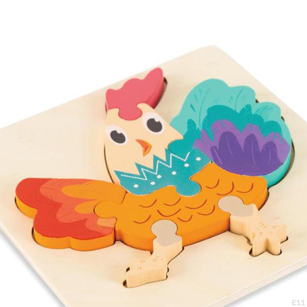 For Toddlers Age 3- Old, Early Educational Wooden Animal Jigsaw Puzzles Toys Kids Birthday Gifts