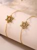 Qiong Yao 18K Gold Zircon Snowflake Bracelet - Super Shiny, Non-fading Titanium Steel Jewelry for Women