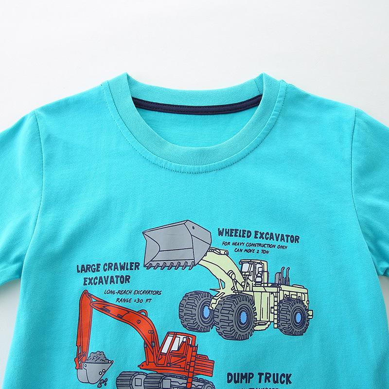 Europäischer & Amerikanischer Stil Kleinkind Jungen Cartoon Print Rundhals T-Shirt - Sommer 26 Neue Ankünfte