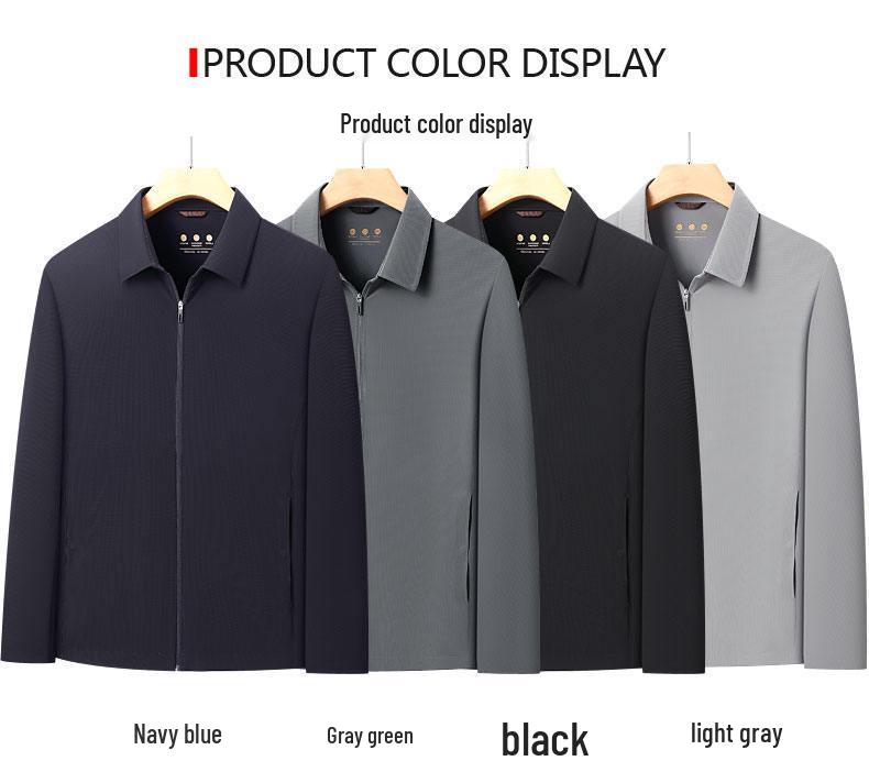Leichte Sonnenschutzjacke für Herren - Frühjahr/Sommer 2026 Business Casual Revers Oberteil, Unifarben