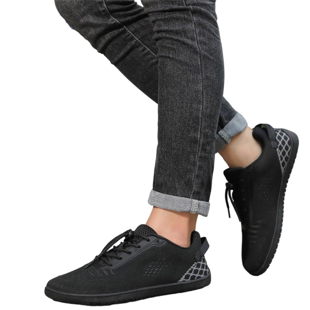 Unisex Casual Lace-Up Round Toe Sneakers Lightweight Breathable Mesh Upper Flexible Sole Comfortable Fit Suitable for Wide Feet