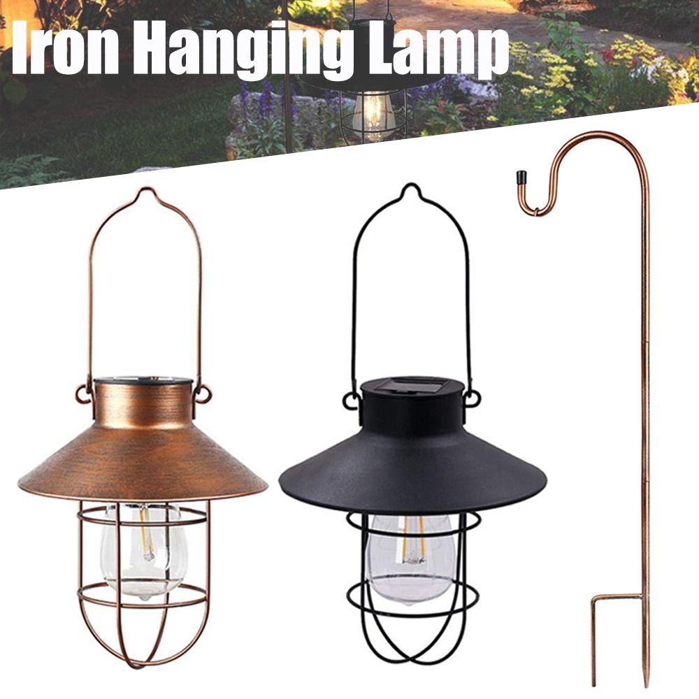 With Handle Iron Hanging Lamp Hanging Style Landscape Light Vintage Tungsten Filament Lamp Outdoor