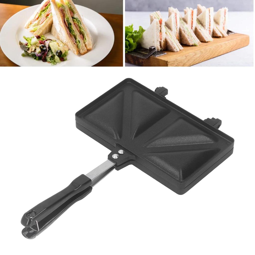 Hot   Maker Aluminum Alloy Hot Dog Toaster Double Sided Frying Pan   Baking Pan