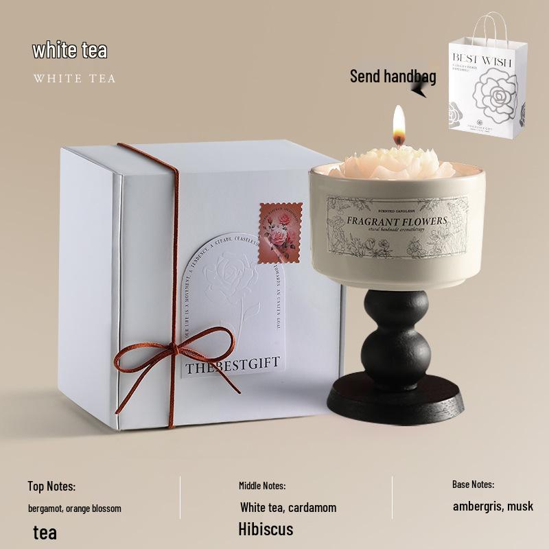 Premium Camellia Scented Candle Gift Set - Soy Wax Wedding Decoration, Birthday & Party Favor.