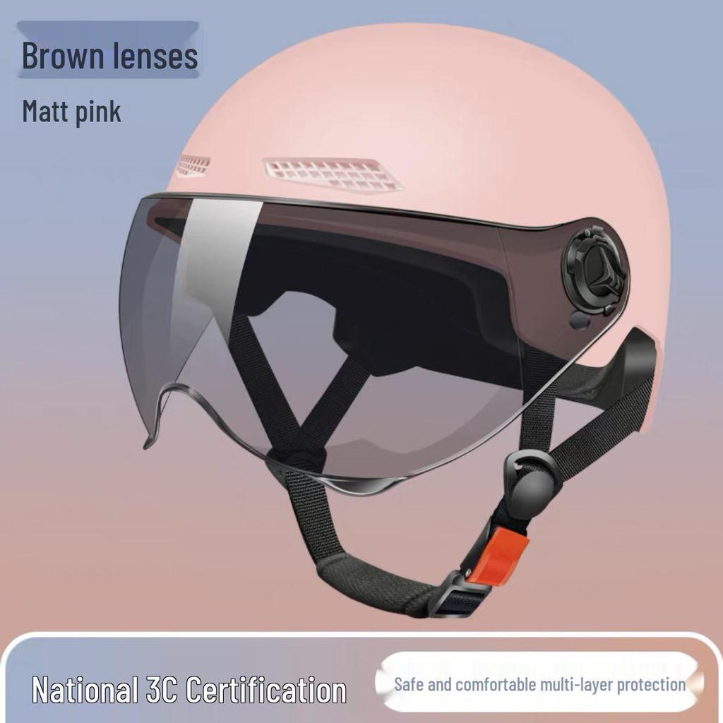Unisex Summer Electric Vehicle Half Helmet for All-Season Use - Motorcycle Safety Helmet