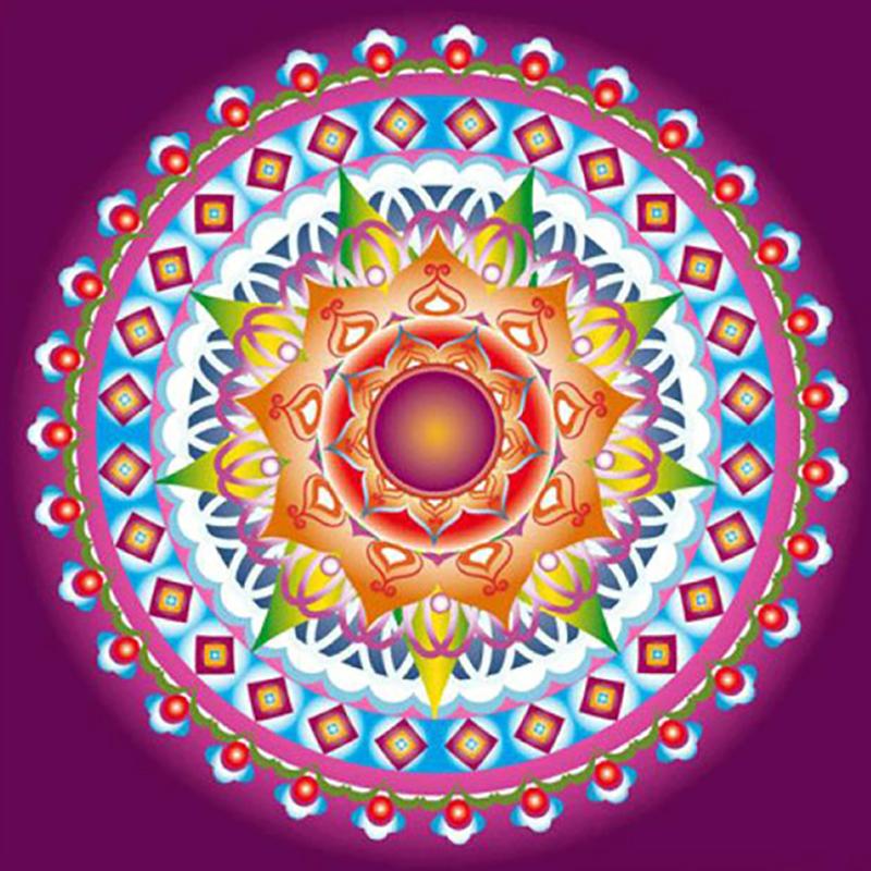 Full Round Drill Diamond Painting &quot;Religious Mandala&quot; DIY Picture of Rhinestone 5D Diamond Embroidery Cross Stitch Decor