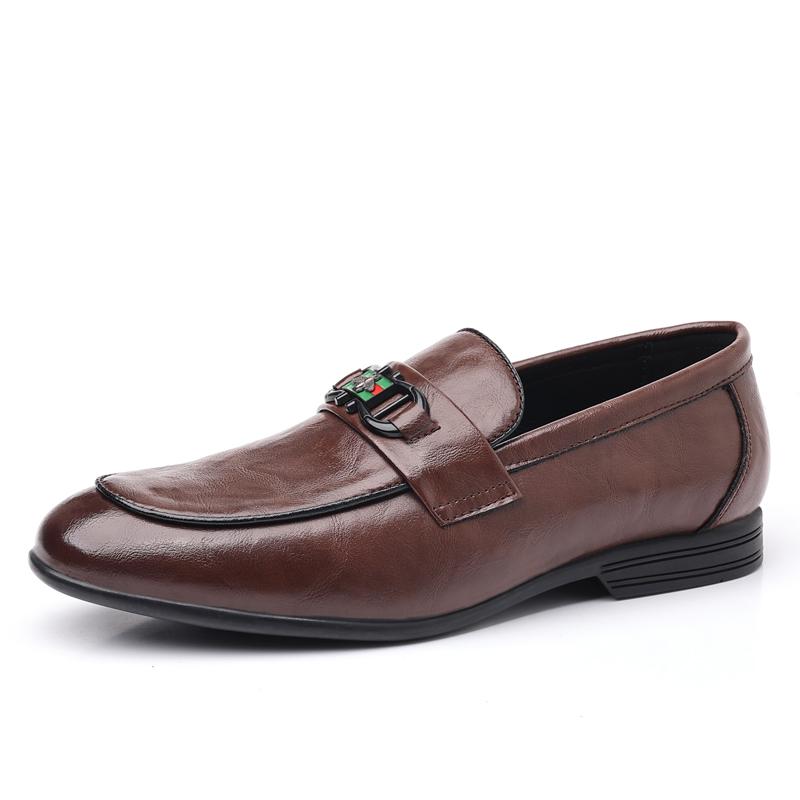 High-quality Men's Formal Shoes Leather Luxury Party Dating Wedding Male Shoes Brown Oxford Business Shoes Men's Loafers