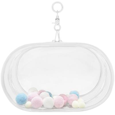 YUYAKESHI Hülle, Staubdichte Plüschtasche für Stofftiere, Transparent, Mit Haken zum Aufhängen, Schlüsselanhänger inklusive (22,5 cm hoch)
