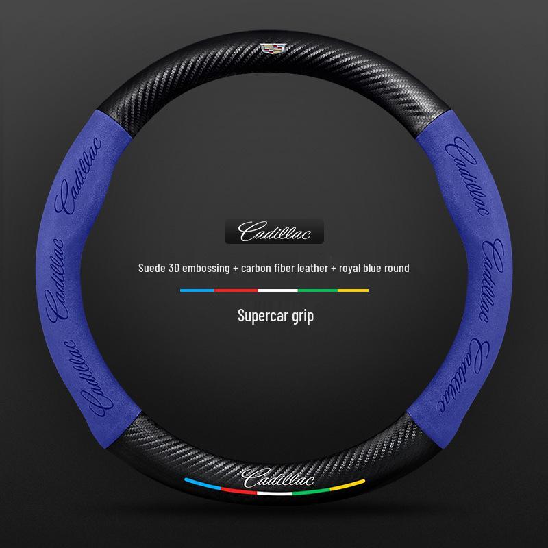 Cadillac Steering Wheel Cover for SRX/CT5/XTS/ATSL/XT5/XT6 - Alcantara & Carbon Fiber
