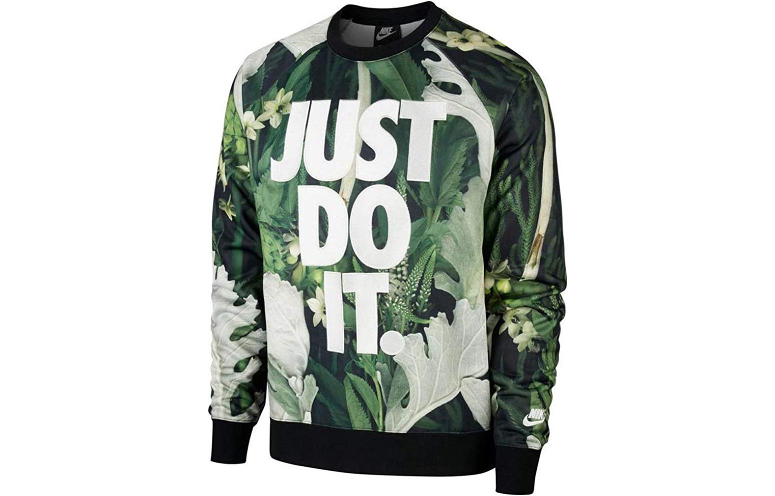 Nike Sweatshirts Men s Green Crew Neck Moderate Regular CK8178-083 L