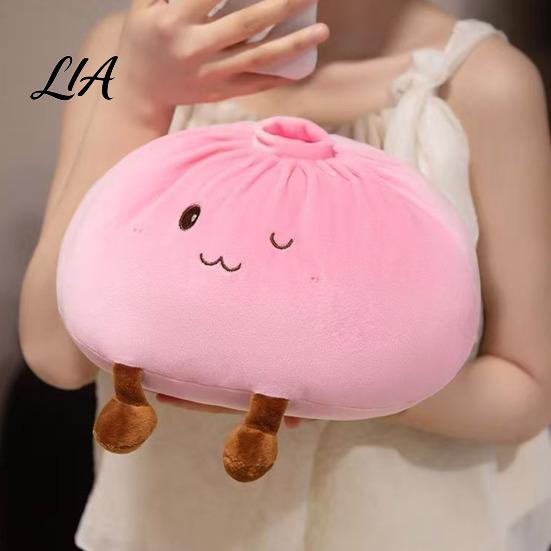 Plush Dumpling Pillow Cute Throw Pillow, Soft Stuffed Food Toy for Kids Adults, Unique Gift Birthdays Decorative Cartoon Bun Cushion Bedroom