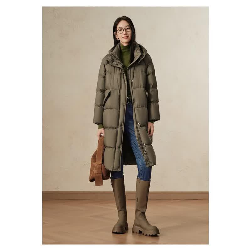 JUZI Annakou Women s Casual Three-Proof Goose Down Winter Jacket M