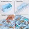 8 Grids Snack Container with Leak-Proof Lid & Handle - Portable Square Party Tray for Travel, Office, School, BBQs - Outdoor-Safe Snack Tray