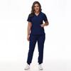 Medical Scrub Suit Healthcare Worker Scrub Top and Pants, Doctor's Work Uniform Elastic Quick-dry Short Sleeve Long Pants Nurse Outfit Set