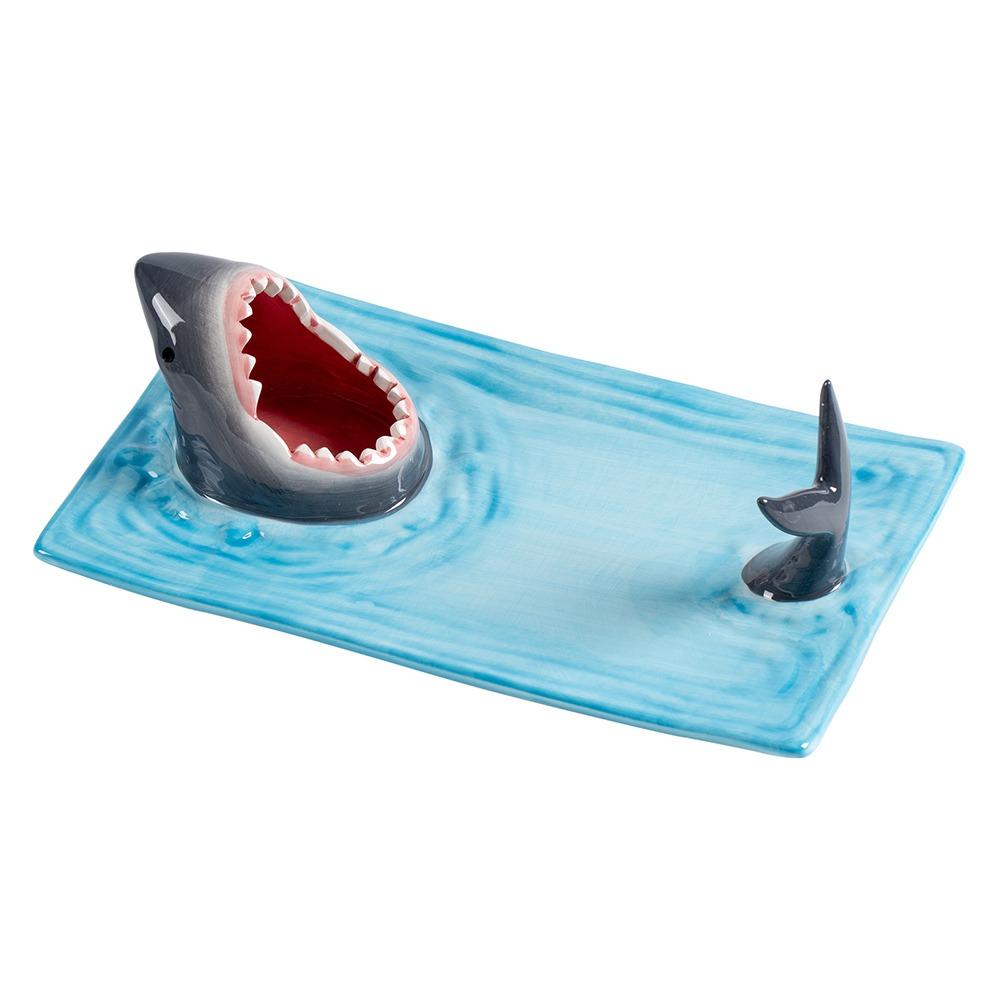 

Rectangle Sushi Plate Shark Shape Rectangle Plate Unique Dumpling Plate Dessert Cheese Snacks синий