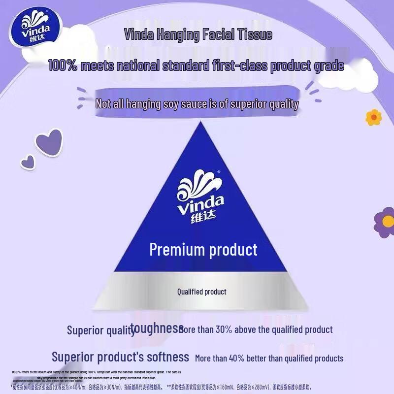 Vinda Cotton Soft 4-Ply Hanging Tissues (280 Sheets) with 40-Count Wet Wipes Bundle