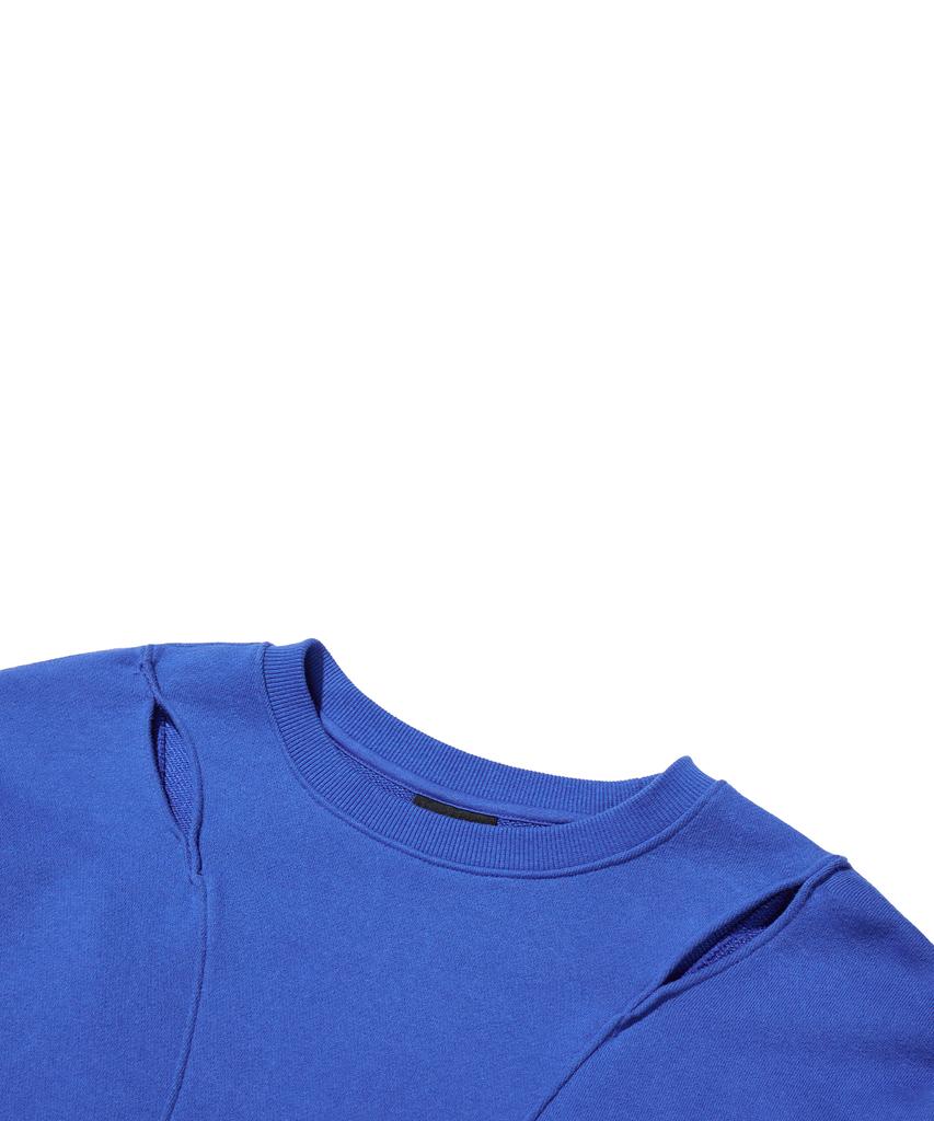 BROWNBREATH W Line Shoulder Crewneck - Blue