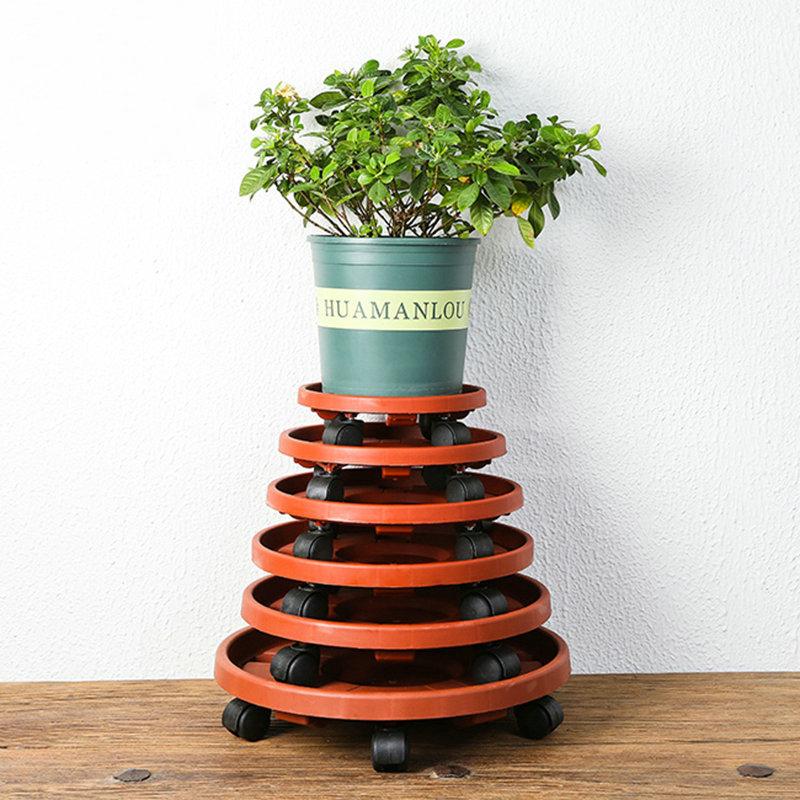 Removable Plant Stand Flower Pot Tray With Universal Wheel Heavy Rolling Flower Pot Rack Indoor And Outdoor Balcony