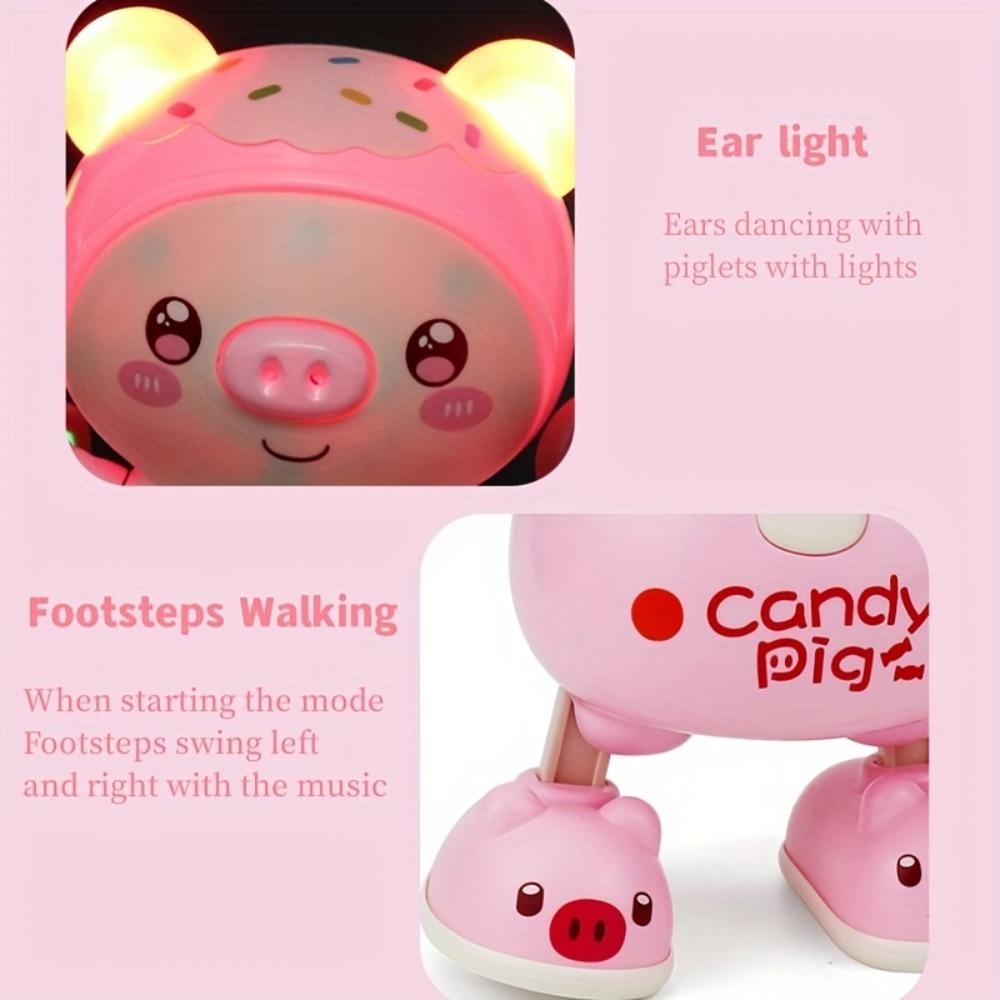 Luci LED Animali Elettronici Maiale Giocattolo Danzante Altalena Può Torcersi Maiale Animale Cartone Animato Musica Plastica Giocattoli per la Prima Infanzia