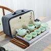Ceramic Teapot One Pot Four Cup Outdoor Travel Kung Fu Tote Bag Set  Teaset Chinese Tea