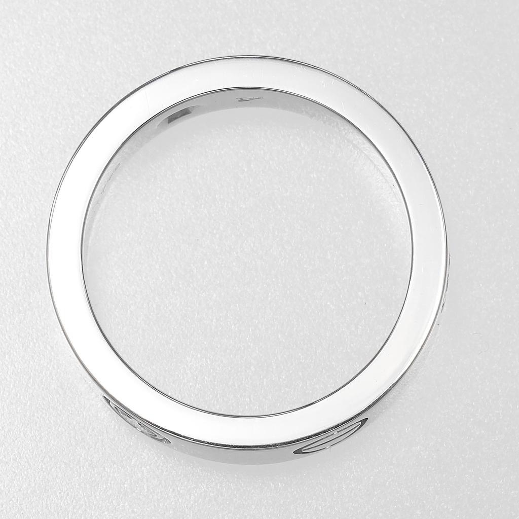 CARTIER love Ring K18 white gold/3P Diamond #5.8(US Size) 8.82g Women Used