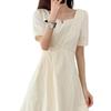 Elegant French Hepburn Style Black Long Dress for Plus Size Women - Slimming Belly Covering Summer Wear