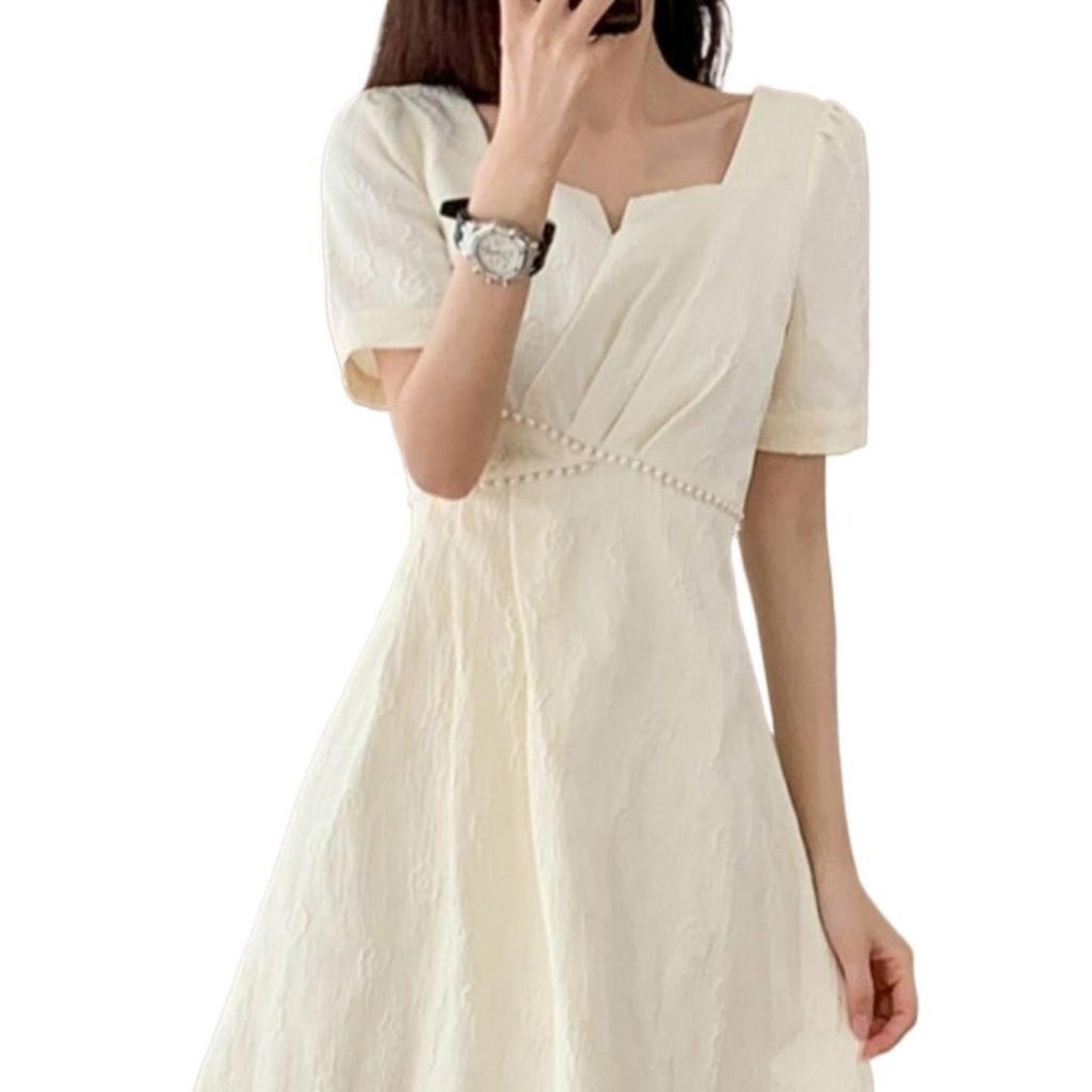 Elegant French Hepburn Style Black Long Dress for Plus Size Women - Slimming Belly Covering Summer Wear