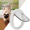 Twoway In Out Pet Dog Cat Flap Magnet Door Round Plastic Doorway Supply White Color
