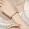 Simple Rectangular Garnet Red Zircon Bracelet for Women, Versatile Fashion