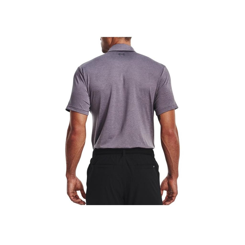 Under Armour Solid Color Straight Cut Short Sleeve Polo Shirt Men tops Gray 1351131-033