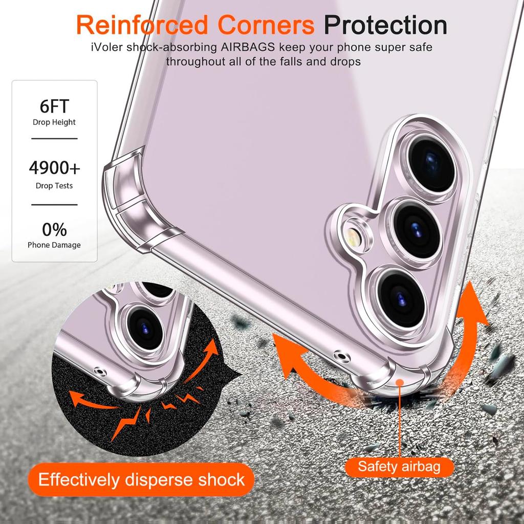 Clear Case for Samsung Galaxy A05 A05S A15 A25 A35 A55 A04 A04S A14 A24 A34 A54 A04E Soft TPU Bumper Fit Full Protective Shockproof Transparent Cove