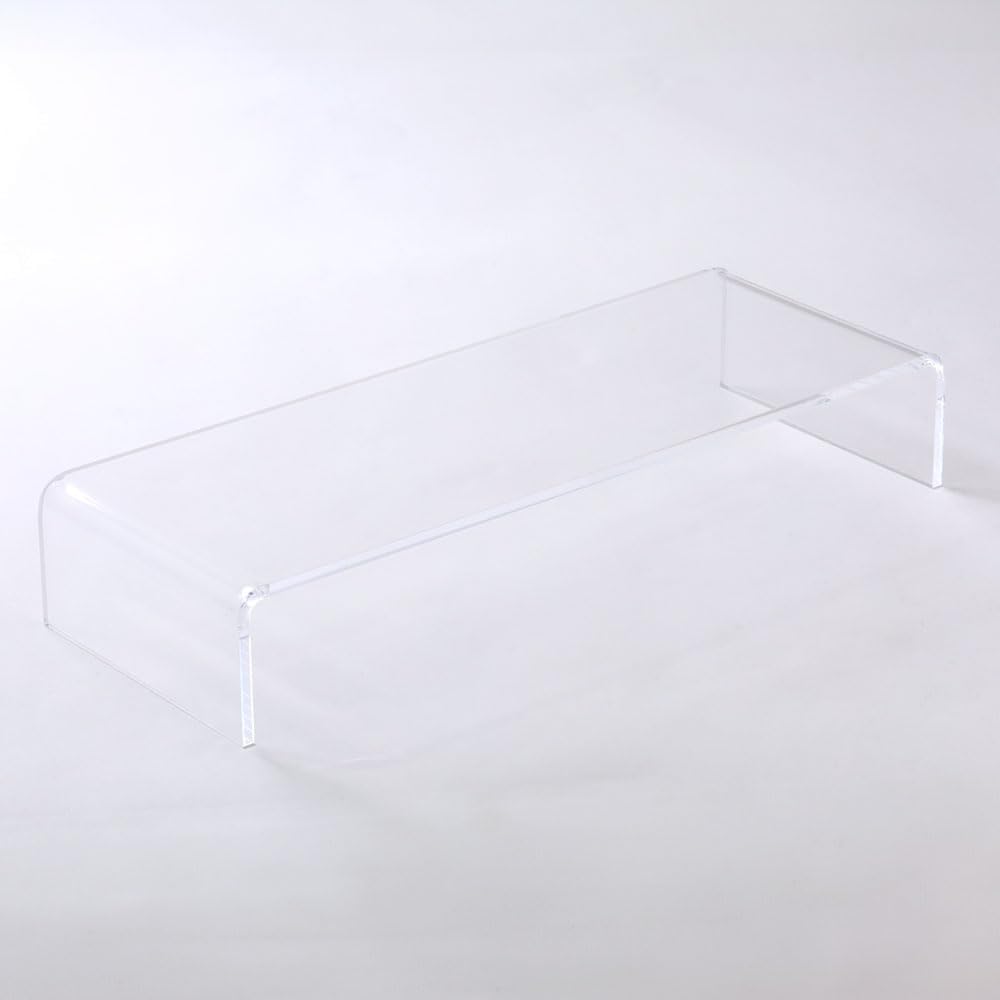 Bonarca Monitor Stand Acrylic is 52cm Clear Transparent Tabletop 50cm Width Depth 19cm Desk Stand Computer Stand PC Stand Keyboard Storage Desk