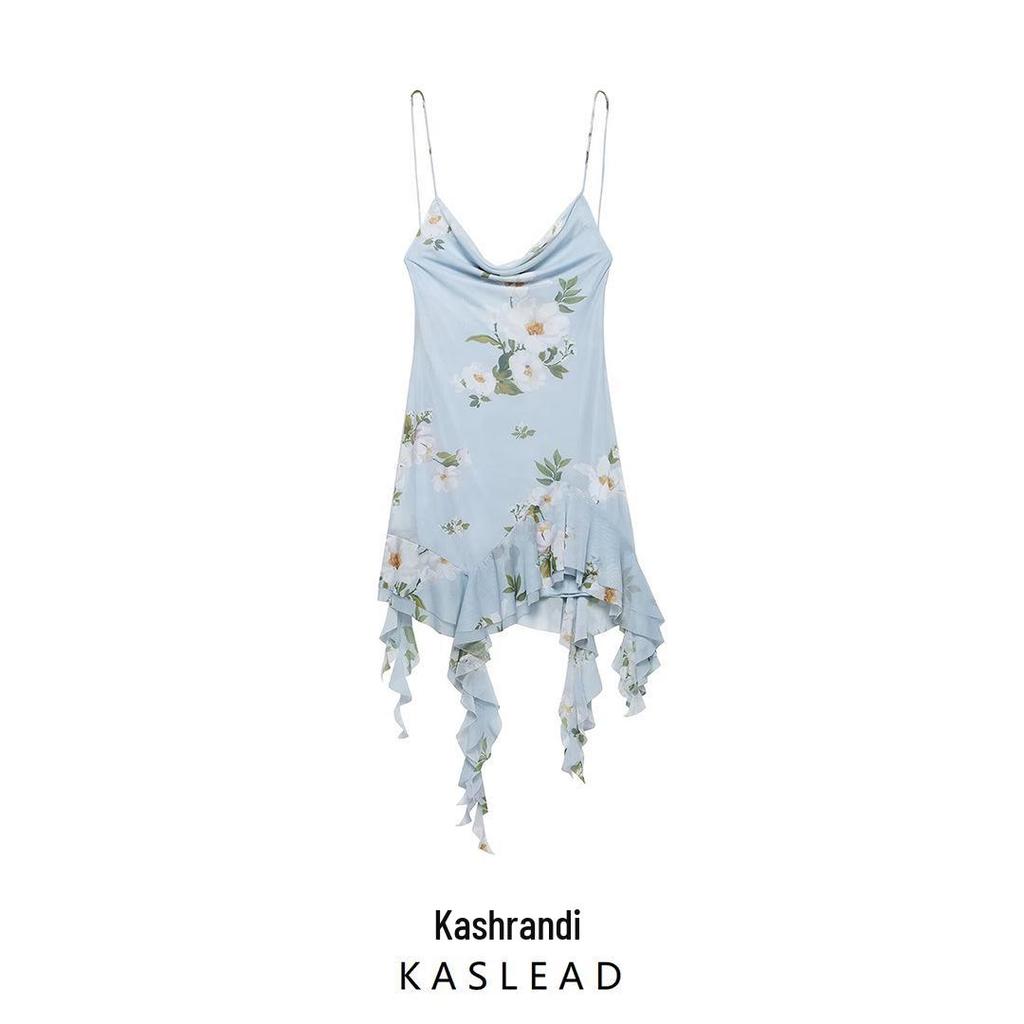 2025 Frühling Damen Europäischer & Amerikanischer Stil Seidendruck Kurzes Kleid