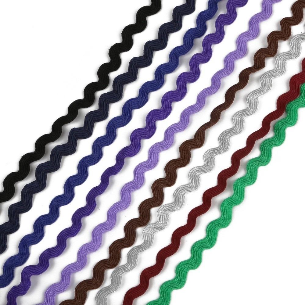 15Yards 8mm Width Wavy Design Ric Rac Ribbon Polyester Fringe Trim Ribbon For Clothing Sewing